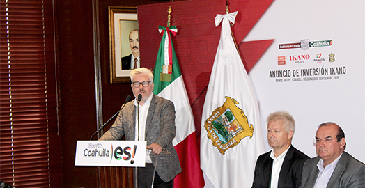 An investment of 170 million dollars was formalized for the arrival of Ikano Group to Ramos Arizpe